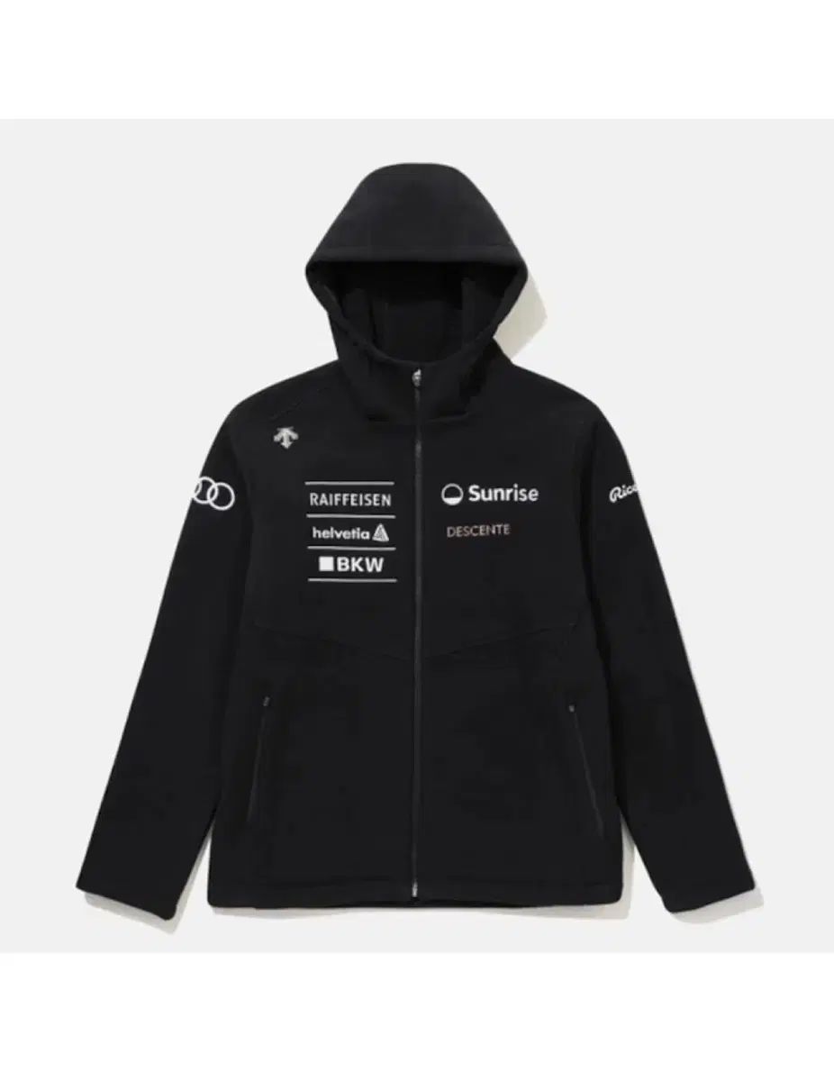 デサント ブラック スポンサー フードジップアップ