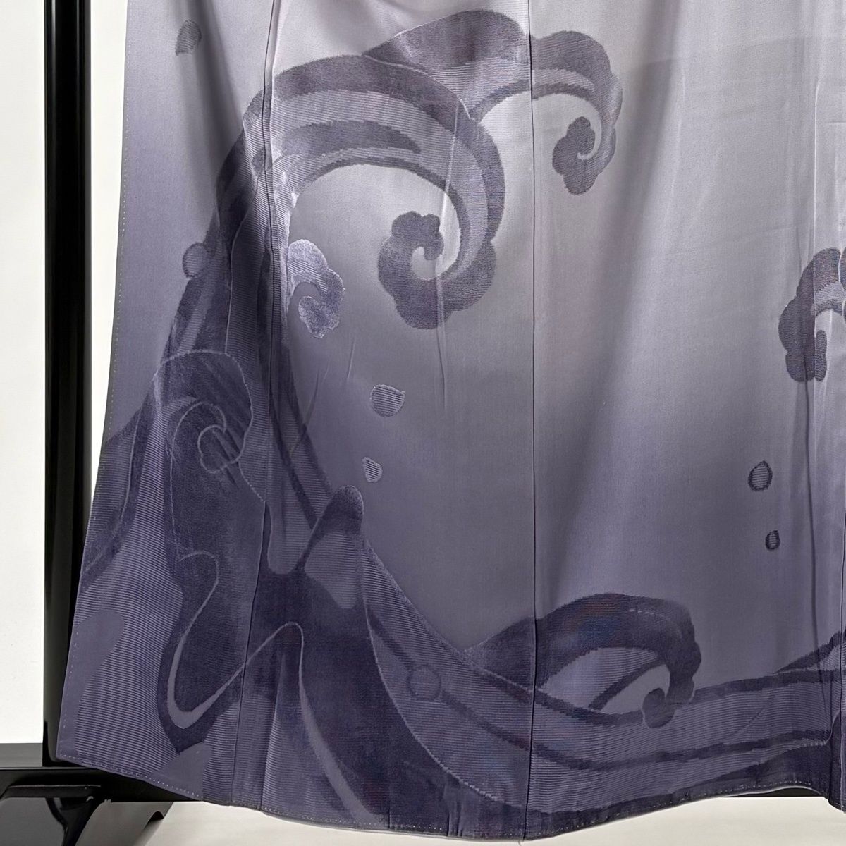 訪問着 身丈161 cm 裄丈66.5 M 袷 波頭 ビロード調 紫 正絹 秀品