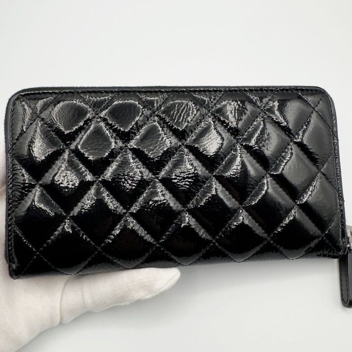 ギフト対応　シャネル財布　マトラッセ　ブリリアント　フラップウォレット　パテント CHANEL(シャネル) マトラッセ ブリリアント 長財布 赤 レッド エナメル