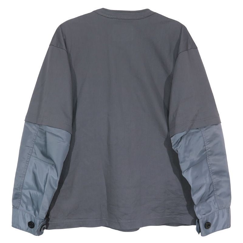 sacai サカイ NYLON TWILL & COTTON JERSEY L/S T-SHIRT SCM-223