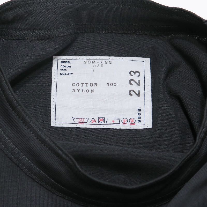 sacai サカイ NYLON TWILL & COTTON JERSEY L/S T-SHIRT SCM-223