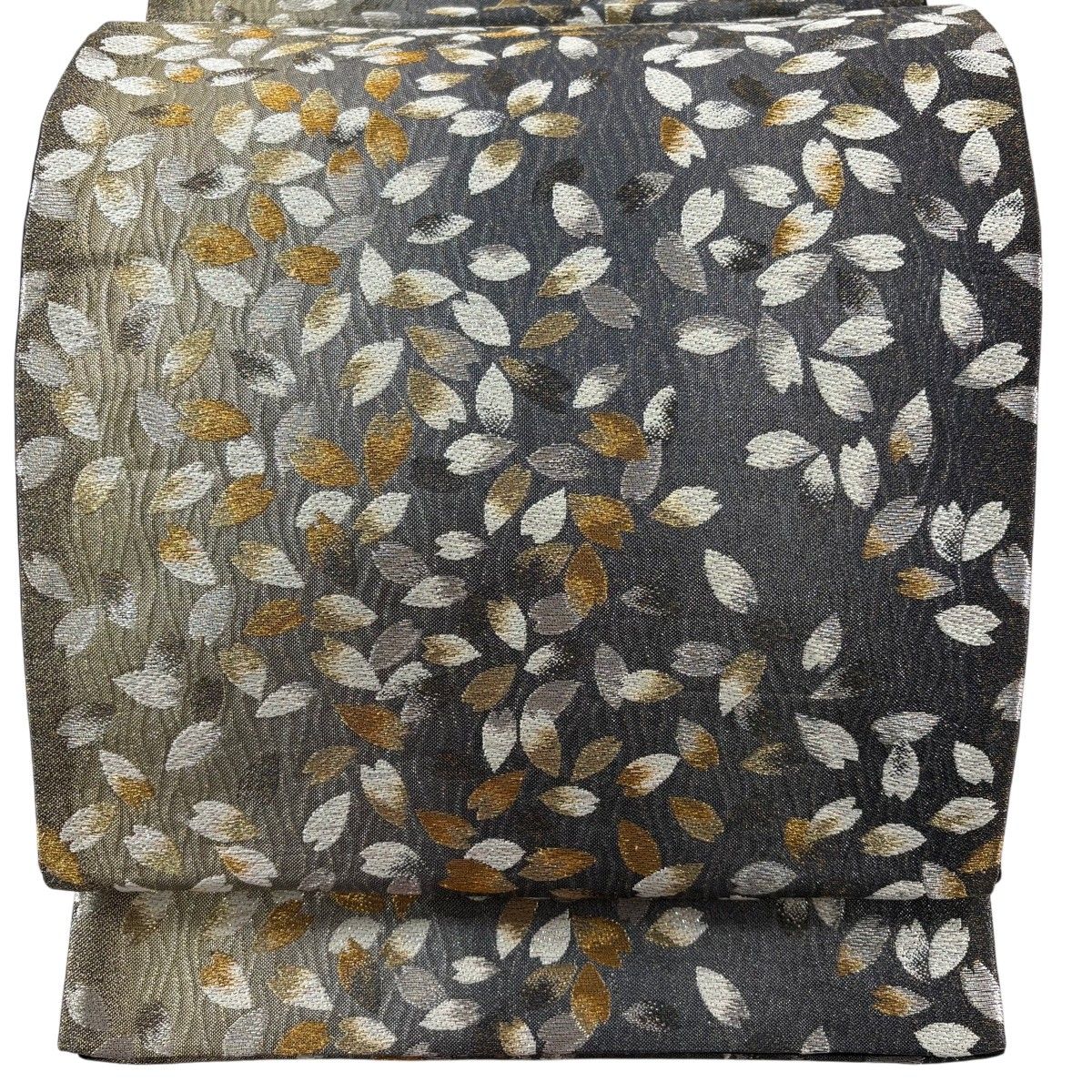 美品】 袋帯 秀品 花びら 金銀糸 箔 灰色 六通 正絹 【中古】 - メルカリ