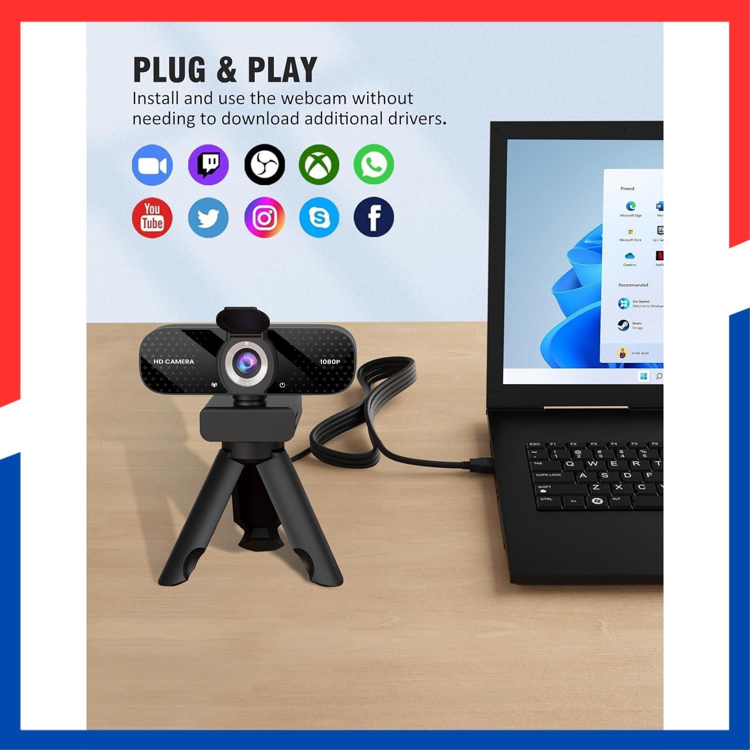 Webカメラ ウェブカメラ HD 1080P マイク付 プライバシーカバー 広角 即日発送】Webカメラ ウェブカメラ HD 1080P マイク内蔵 プライバシー