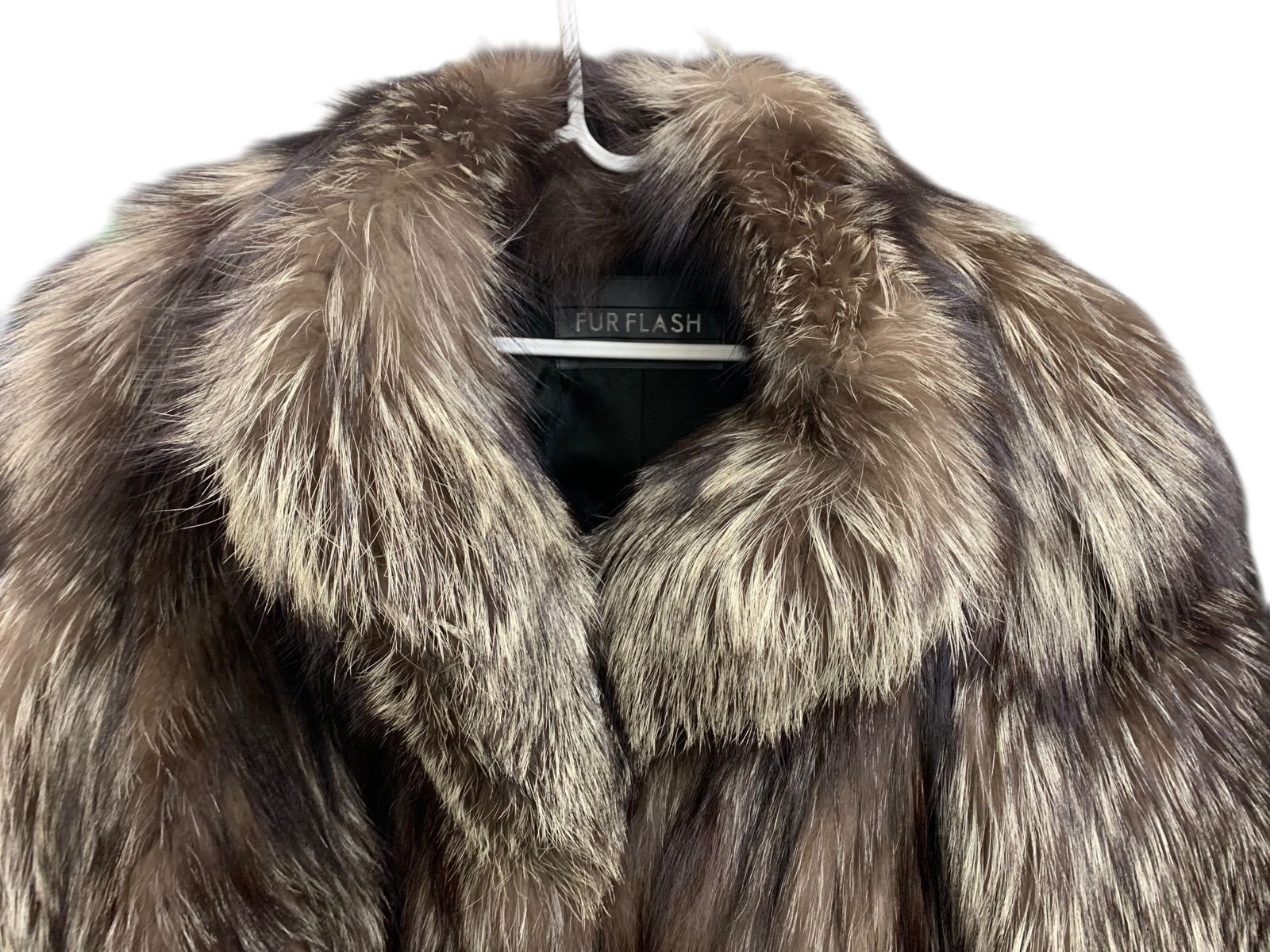 FUR FLASH 毛皮コート ギンギツネ ファーコート 銀狐 リアルファー