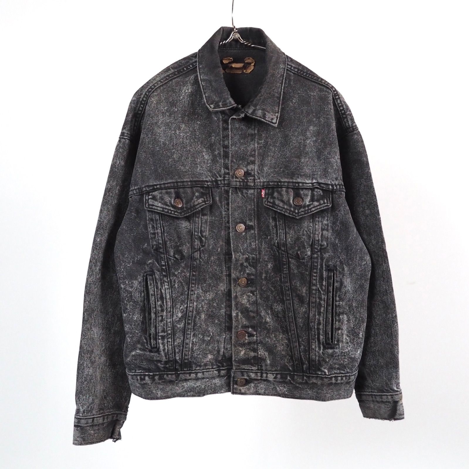 88's Levi's 70507-0253 Black Acid Wash Denim Jacket M USA製