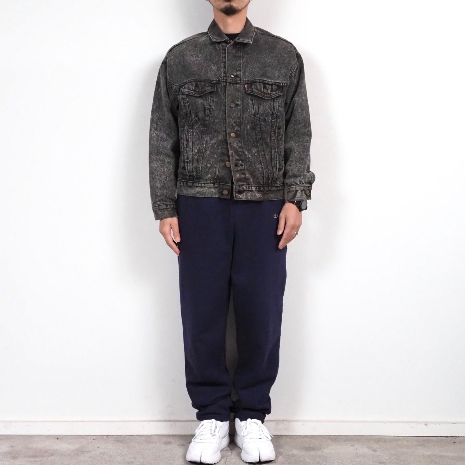 88's Levi's 70507-0253 Black Acid Wash Denim Jacket M USA製
