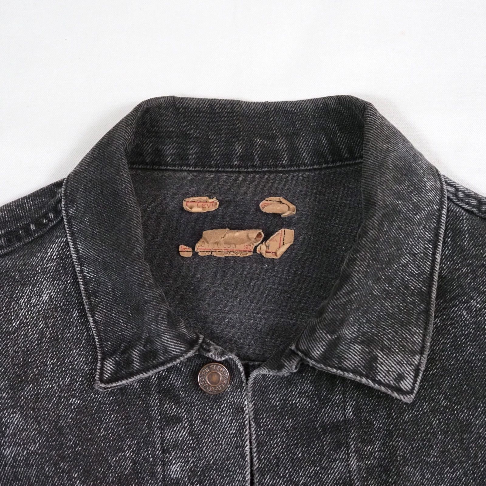 88's Levi's 70507-0253 Black Acid Wash Denim Jacket M USA製