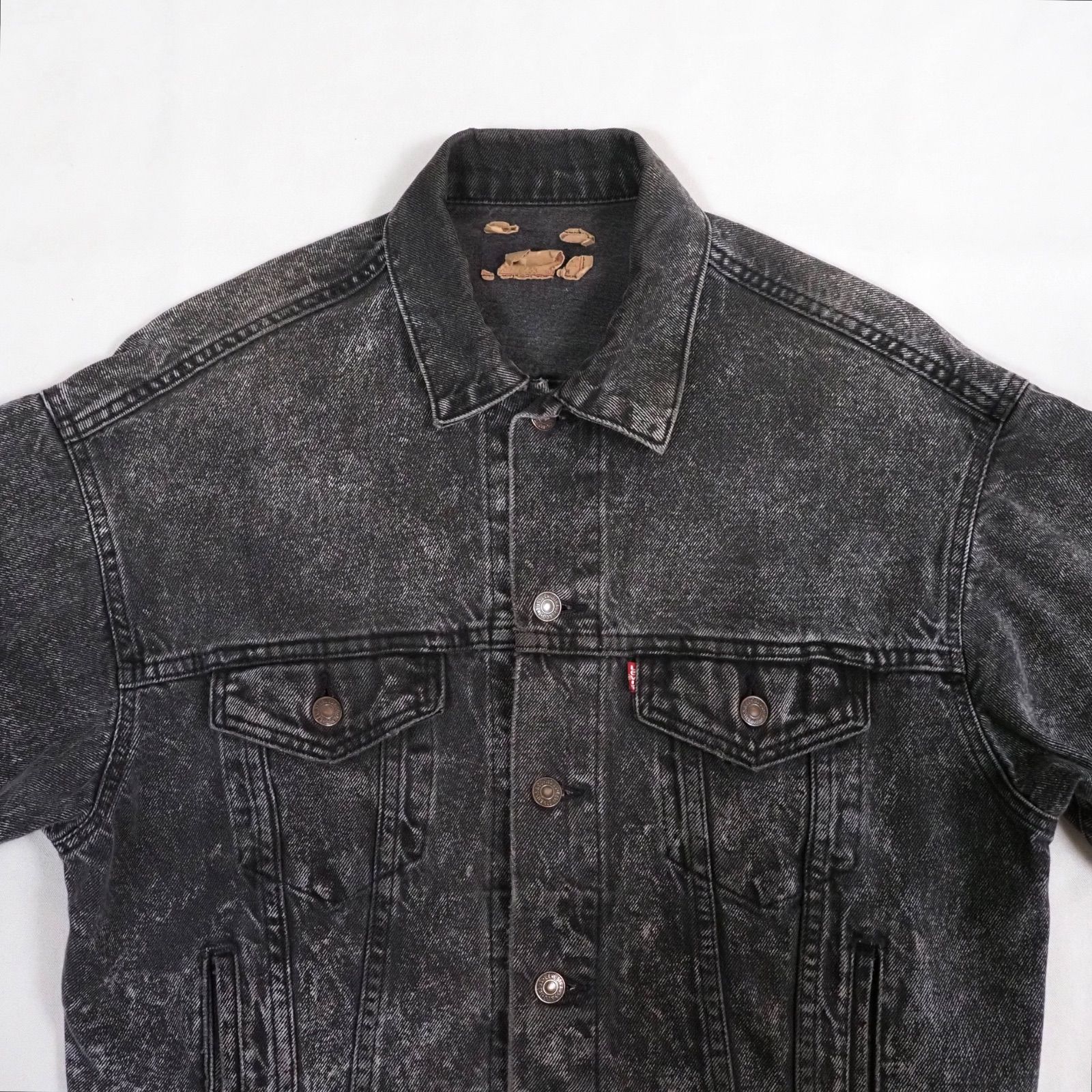 88's Levi's 70507-0253 Black Acid Wash Denim Jacket M USA製