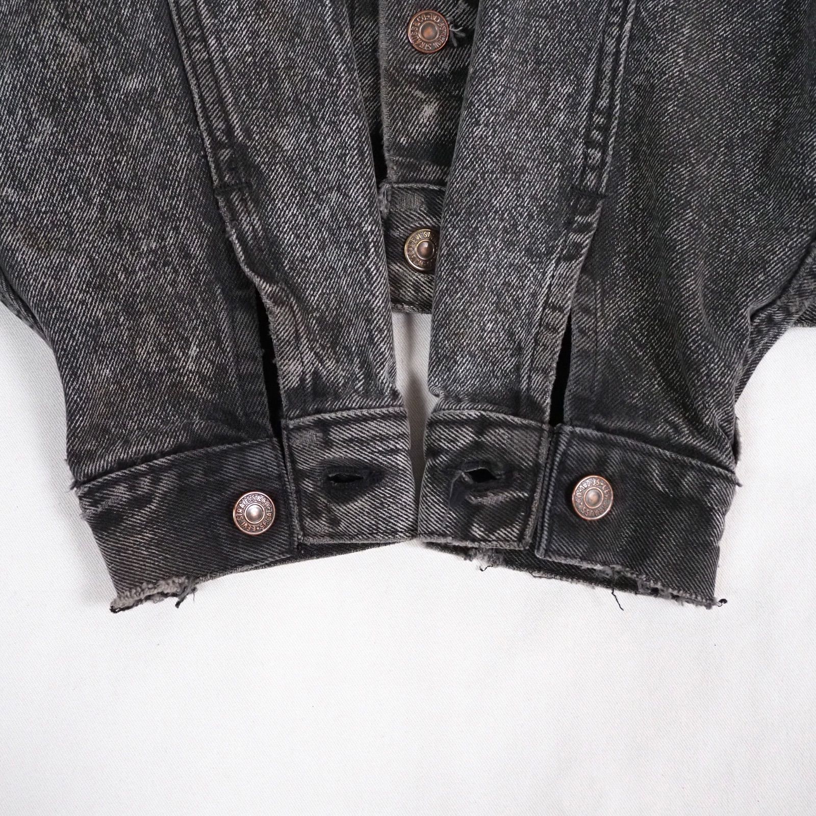 88's Levi's 70507-0253 Black Acid Wash Denim Jacket M USA製