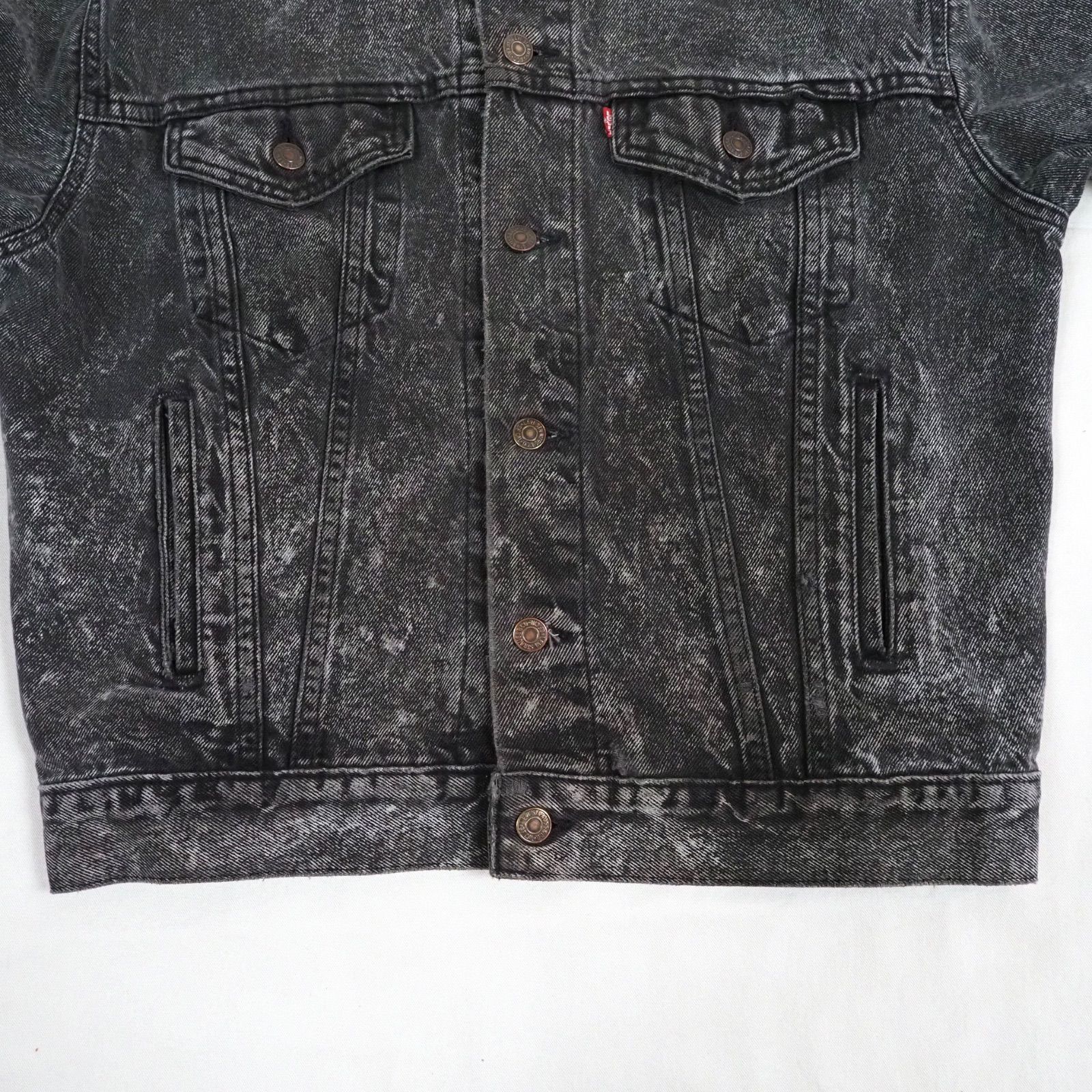 88's Levi's 70507-0253 Black Acid Wash Denim Jacket M USA製