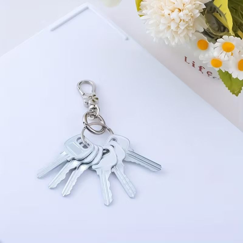 キーホルダー 金具 パーツ 2個セット 花 フラワー 可愛い お洒落