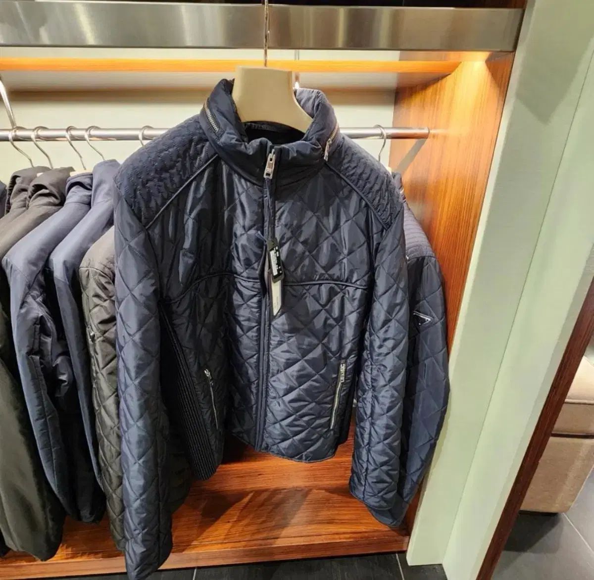 PRADA プラダ SGH 036 キルティング ネイビー ジャケット 48