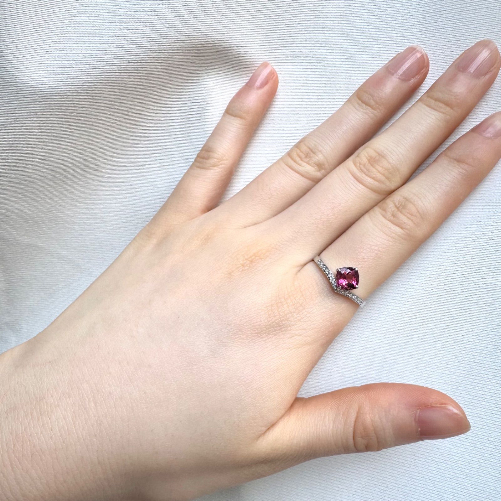ルベライト ピンクトルマリン 0.96ct プラチナ ダイヤ リング - メルカリ