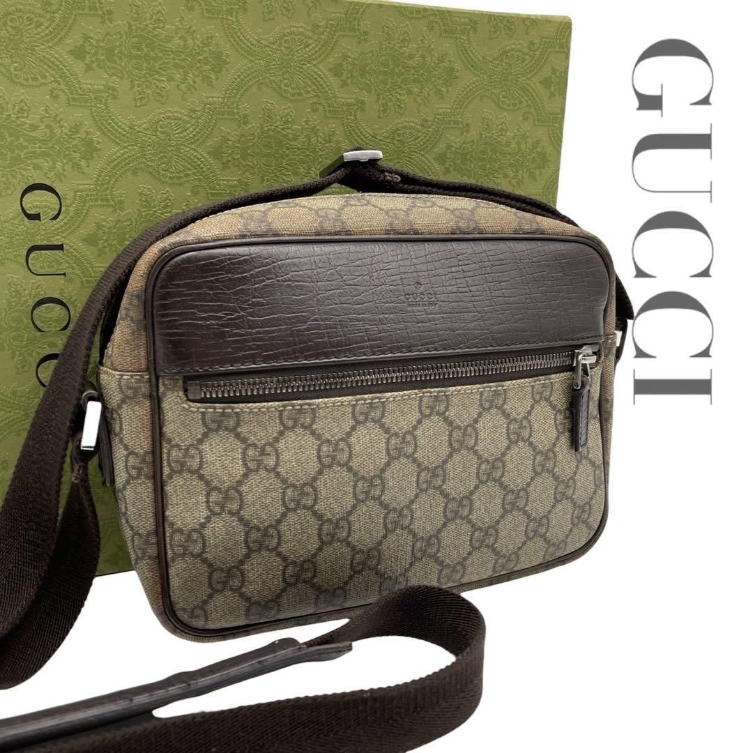 価格交渉/質問大歓迎♪】グッチ GGスプリーム PVC × レザー ショルダー