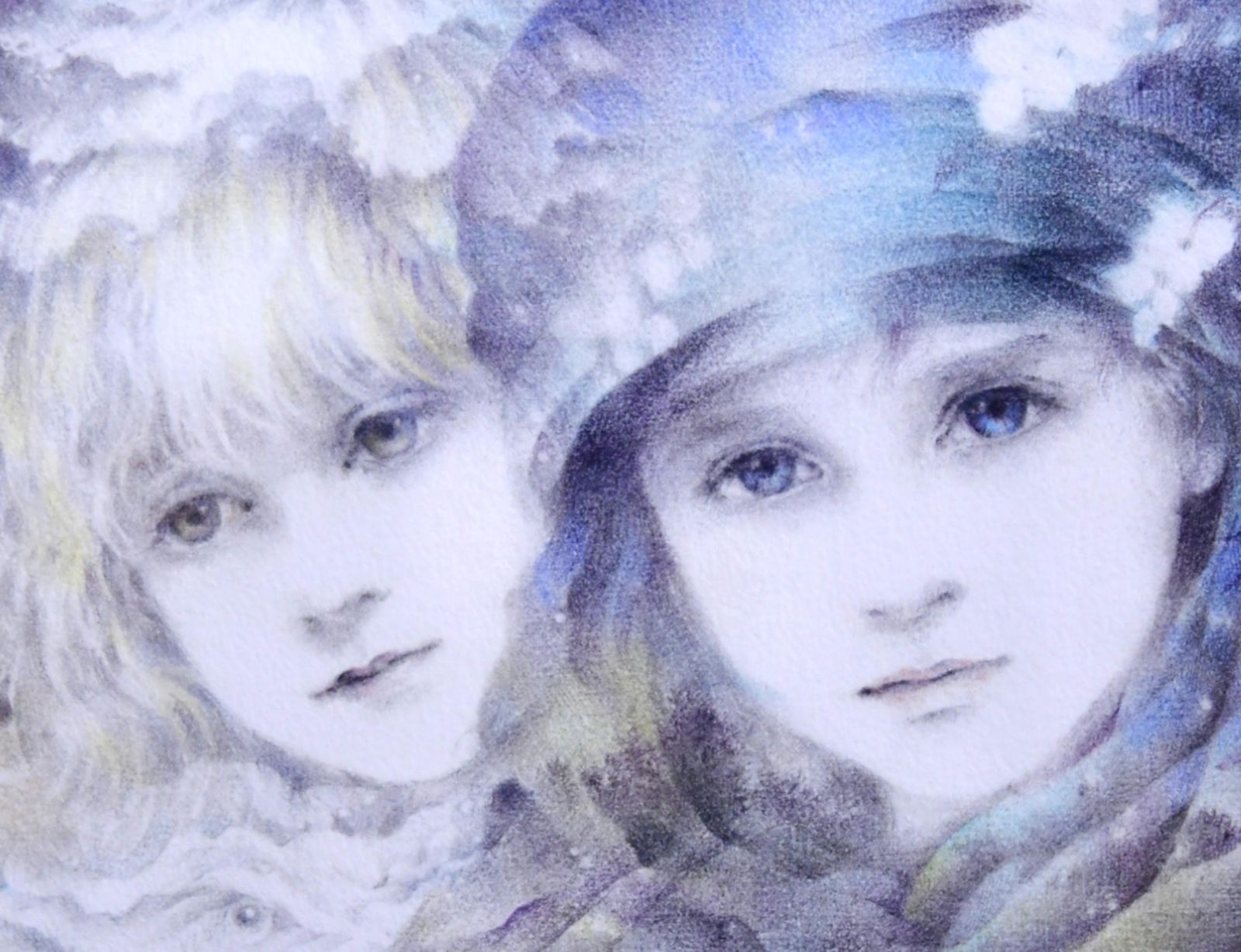 きたのじゅんこ『黄金の森の少女』直筆サイン入版画 絵画 美少女 美人