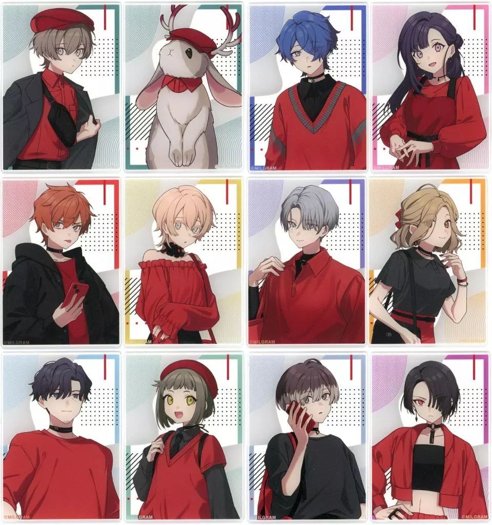 キャラカード 全12種セット MILGRAM ミルグラム 5 th Anniversary POP UP STORE in ロフト 描き下ろし ver トレーディングアクリルカード