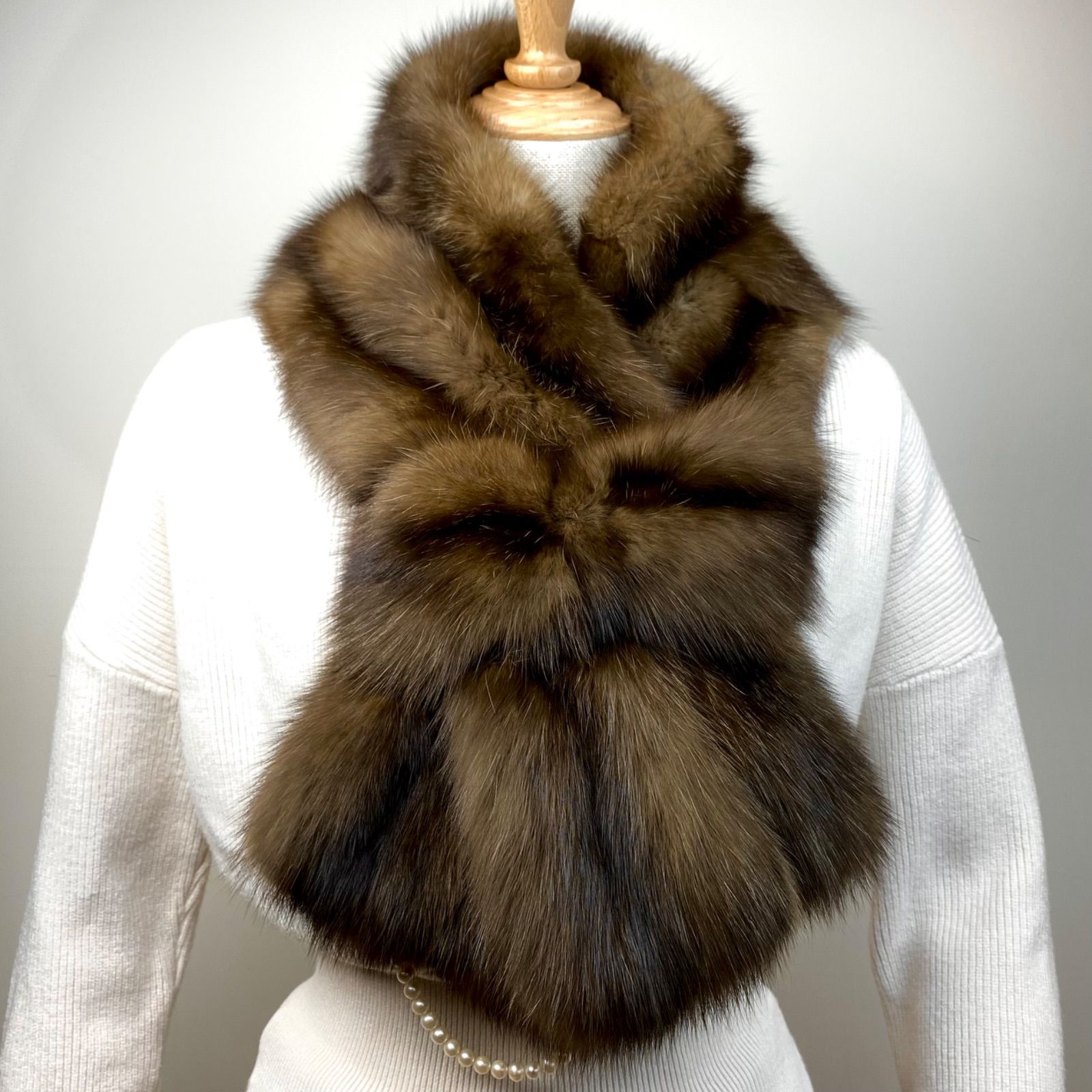 残りわずか‼︎最高級！！ロシアンセーブル大判マフラー*毛皮の王様