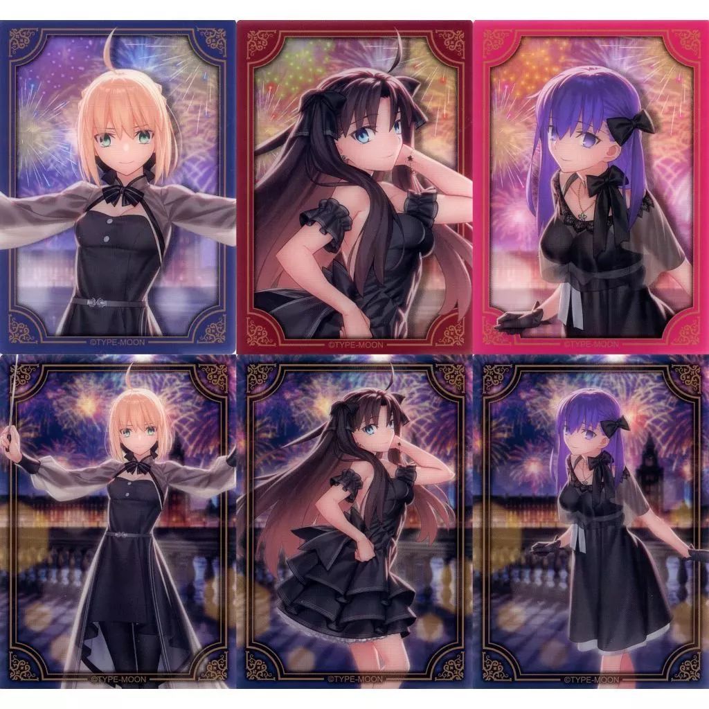 Fate/staynight コンサート 缶バッジ クリアカード 中古】キャラカード 全6種セット 「Fate/stay night 20周年記念