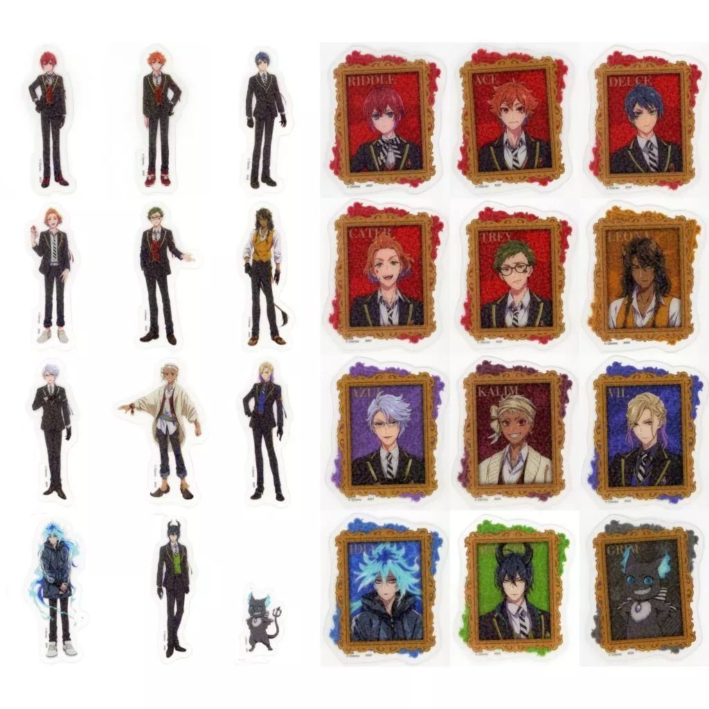 キャラカード 全24種セット ディズニー ツイステッドワンダーランド ザ アニメーション ホログラムクリアカードコレクション