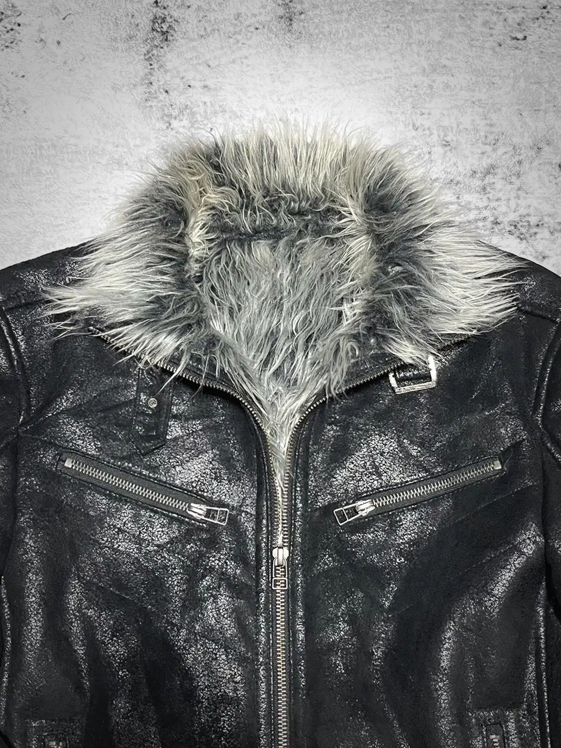 セマンティックデザイン）00s ファーレザー ジャケット - メルカリ