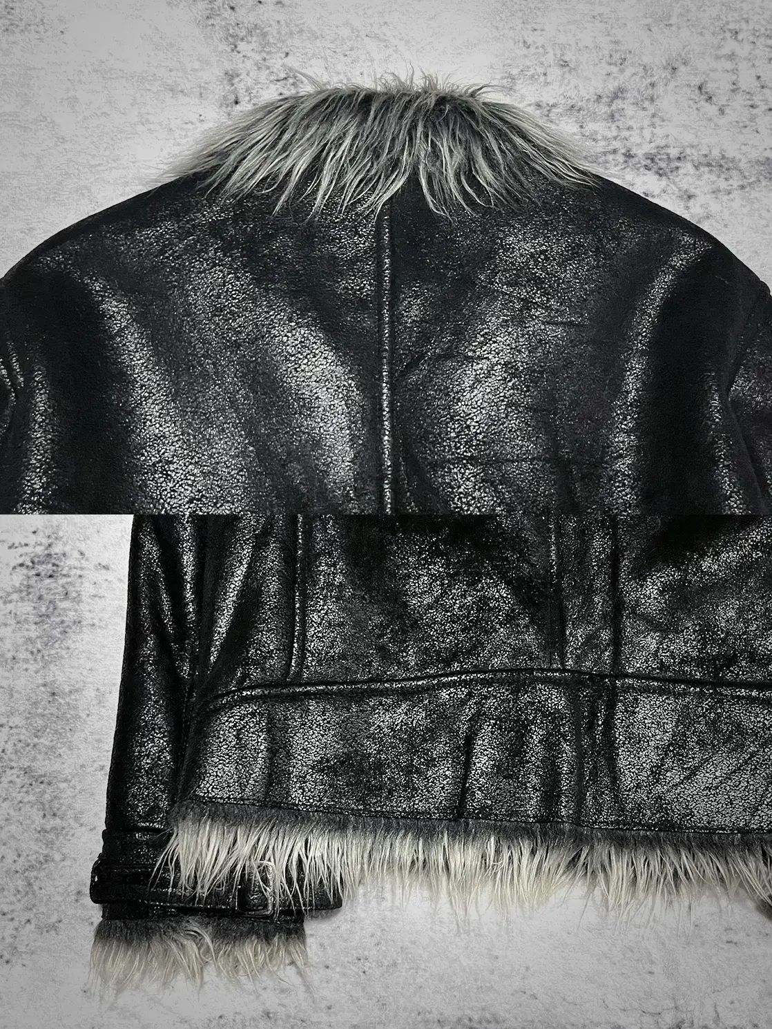 セマンティックデザイン）00s ファーレザー ジャケット - メルカリ