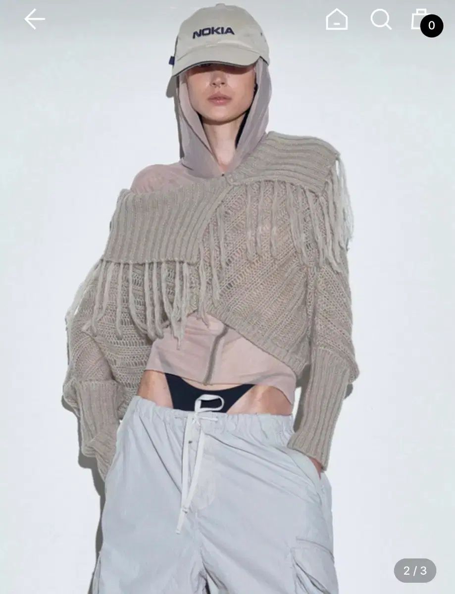 スカルプター ツーウェイ セーター ニット Upside Down ライトグレー