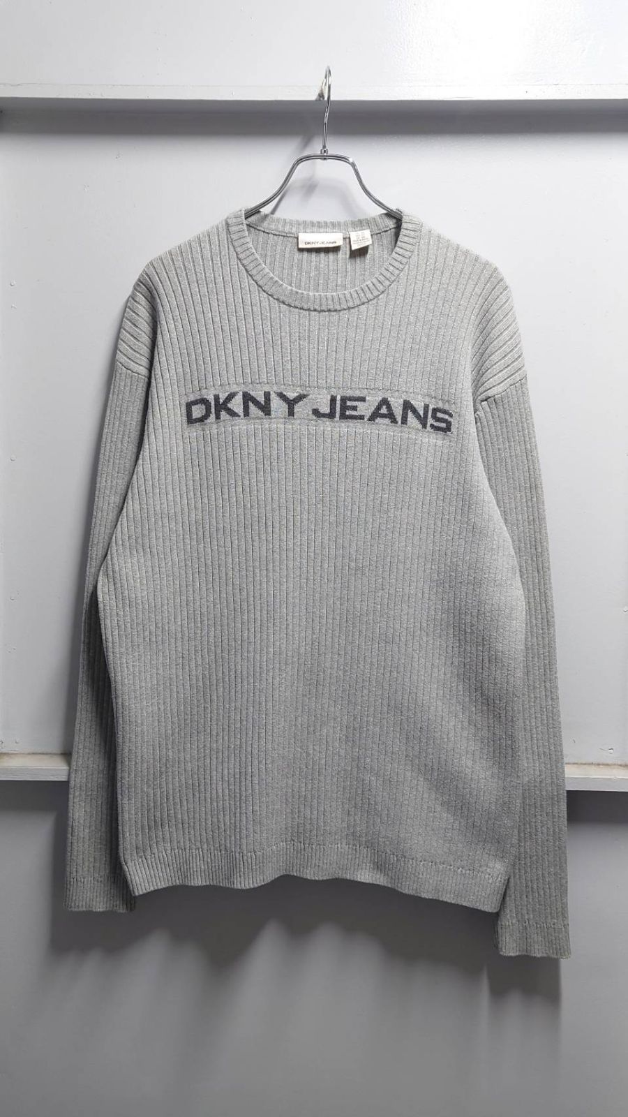 90-00’s DKNY JEANS コットンニット ロゴセーター XXL