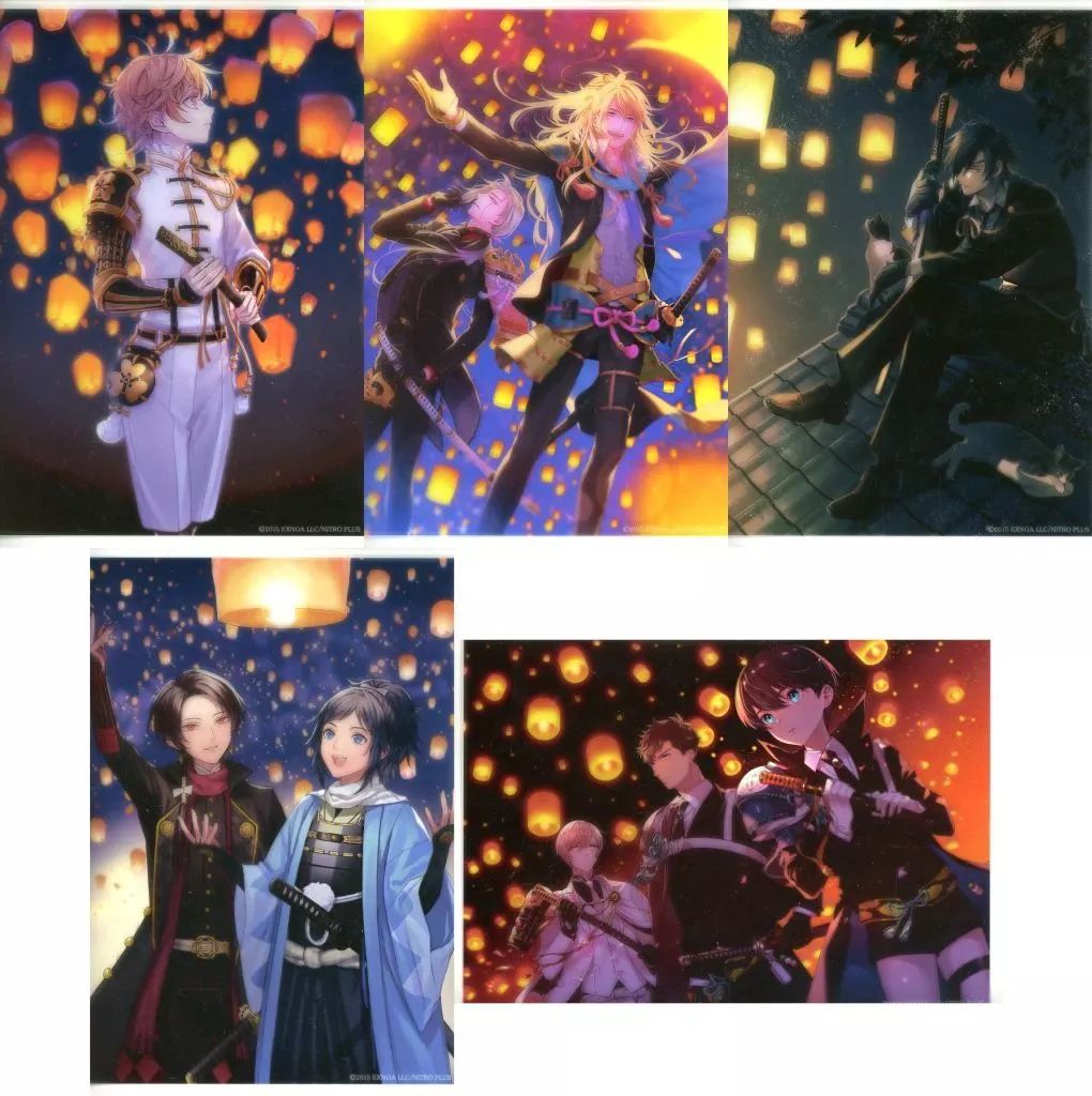 刀剣乱舞 六周年記念祝画 クリアポストカード 巴形薙刀 静形薙刀 76枚セット 刀剣乱舞ONLINE 六周年記念祝画クリアポストカード ひとだま(全5種