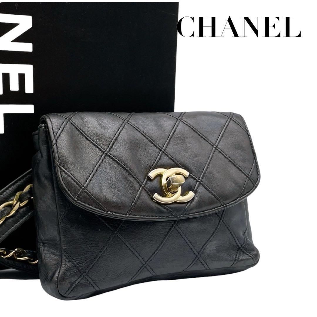 シャネル　ボディーバッグ　ウエストポーチ　マトラッセ　黒　ブラック　4996 CHANEL（シャネル） ボディバッグ マトラッセ ウエストバッグ ウエスト