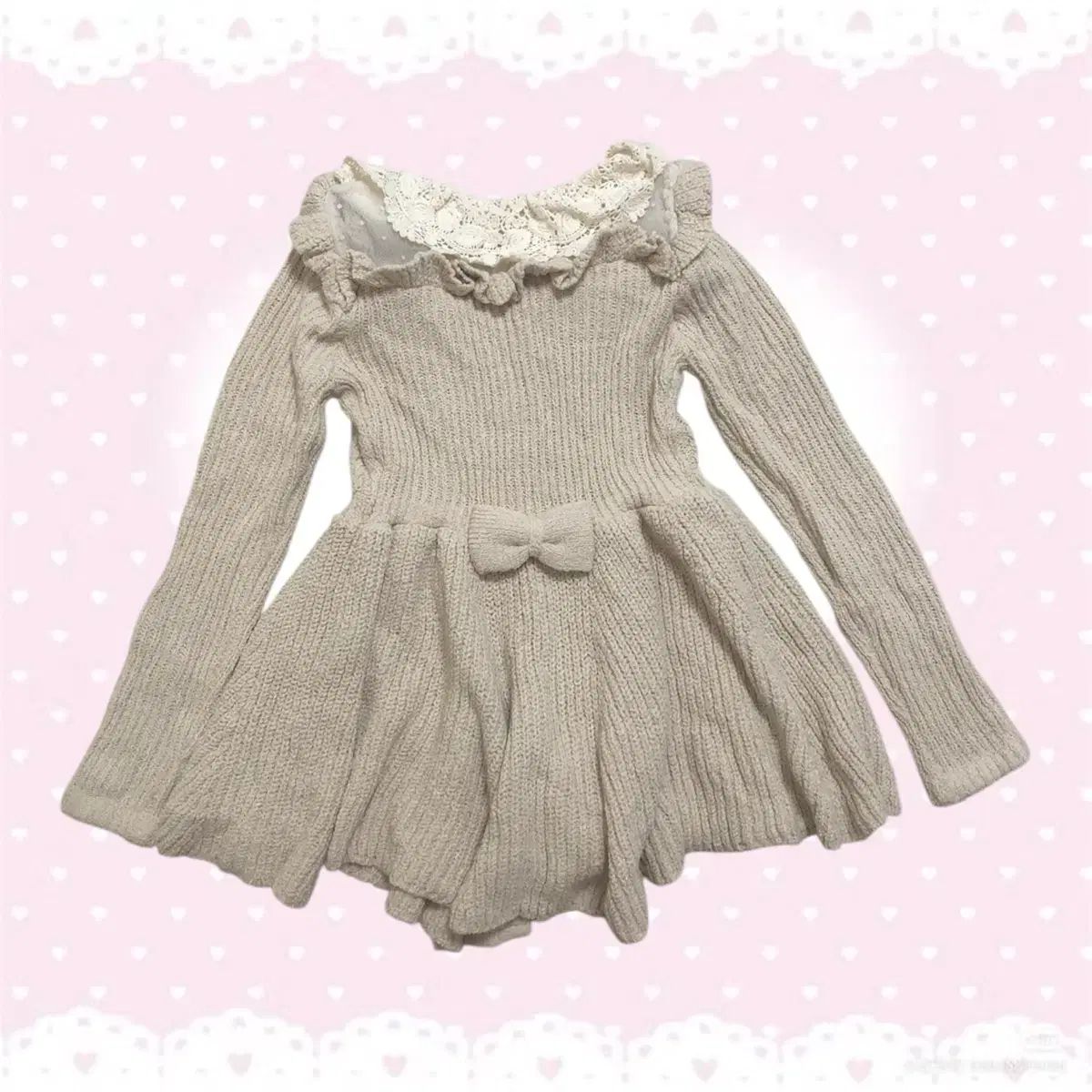 リズリサ リボン レース ニット ONE PIECE 姫ギャル ラテギャル ツァツァンさん ヴィンテージ