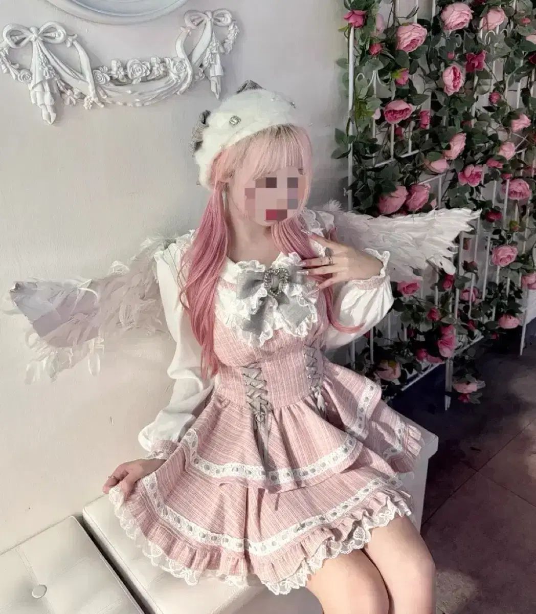 量産型ロリータ フリル ピンク ワンピース