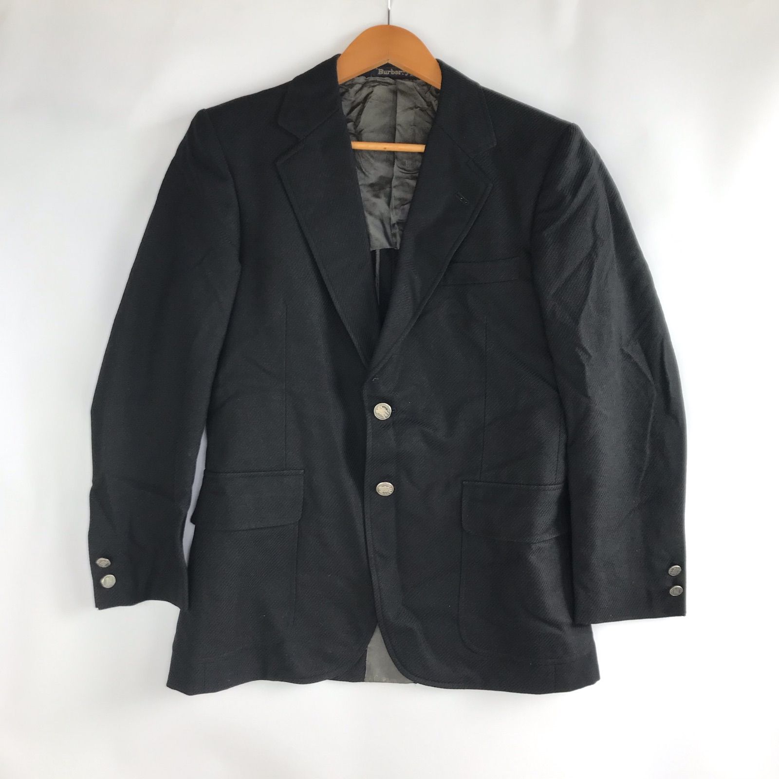 90s BURBERRY ウールテーラードジャケット メンズ ブラック