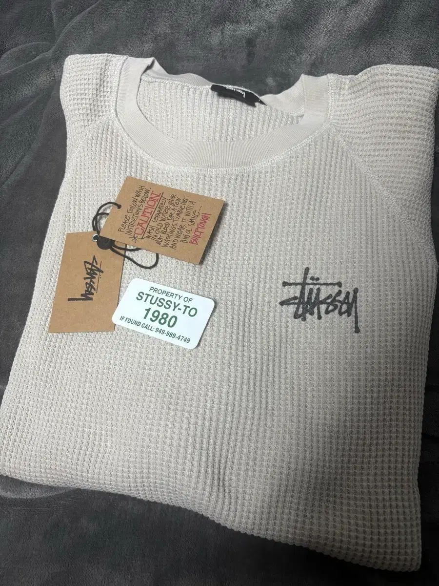 STUSSY ステューシー ラグラン サーマル ロングスリーブ クルー 本 L