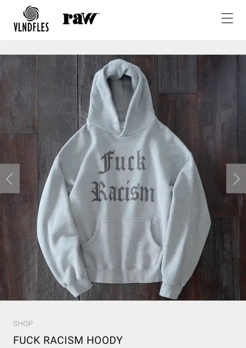 VLNDFLES グレー フードTシャツ