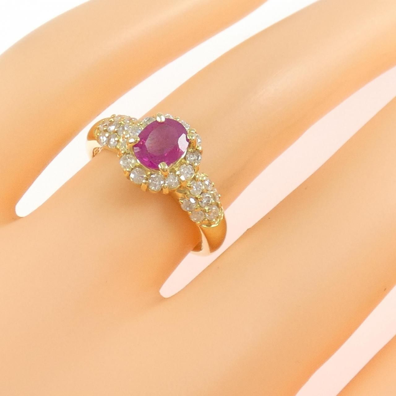 K18YG ルビー リング 0.66CT - メルカリ
