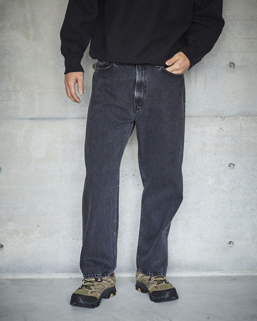 2- 中発送予定 orslow オアスロウ 101 DAD S FIT DENIM PANTS UNISEX BLACK STONE デニム