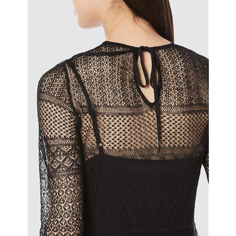  フレイ アイディー パターンレースニットワンピ レディース BLK F ファッション雑貨 ベビー キッズ