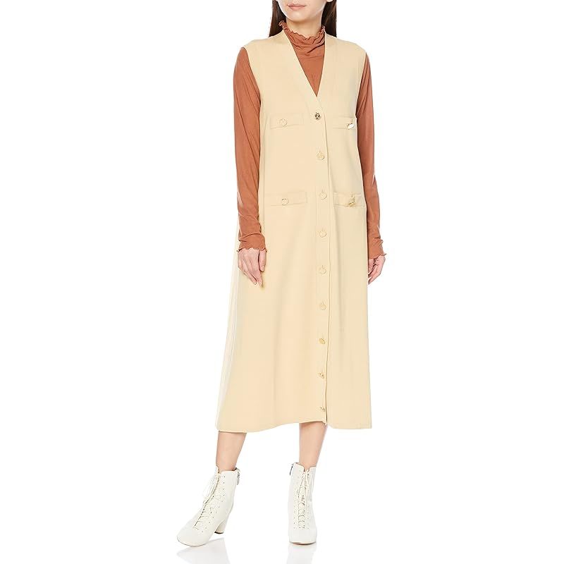 グレースコンチネンタル 2025 SS ﾊﾞｯｸﾌﾟﾘｰﾂﾆｯﾄﾜﾝﾋﾟｰｽ レディース ﾍﾞｰｼﾞｭ