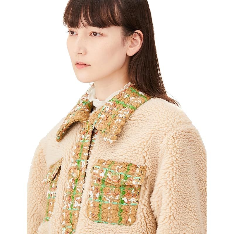 グレースコンチネンタル　ツイードコンビボアジャケット AW2023 キナリ グレースコンチネンタル] 2023AW ﾂｲｰﾄﾞｺﾝﾋﾞﾎﾞｱｼﾞｬｹｯﾄ レディース 02