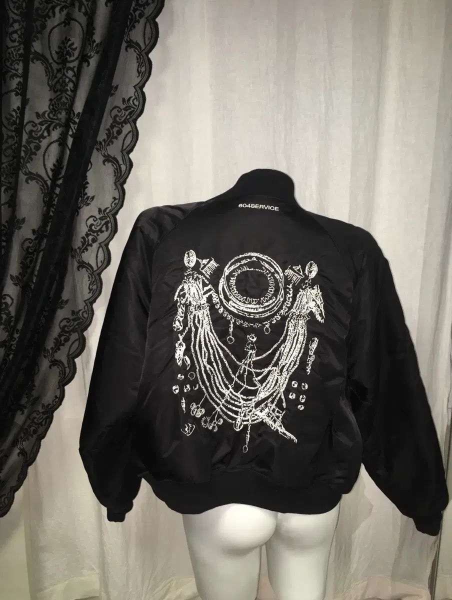 604 service 604サービス 刺繍 ブルゾン ジャケット ブラック
