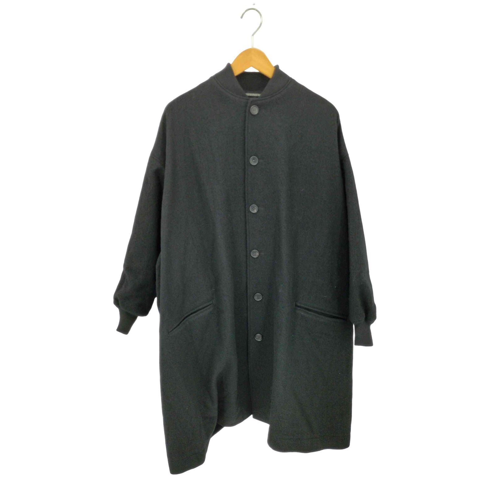 ヨウジヤマモト Yohji Yamamoto collections WOOL SERGE PADDED DRAPE COAT レディース 2