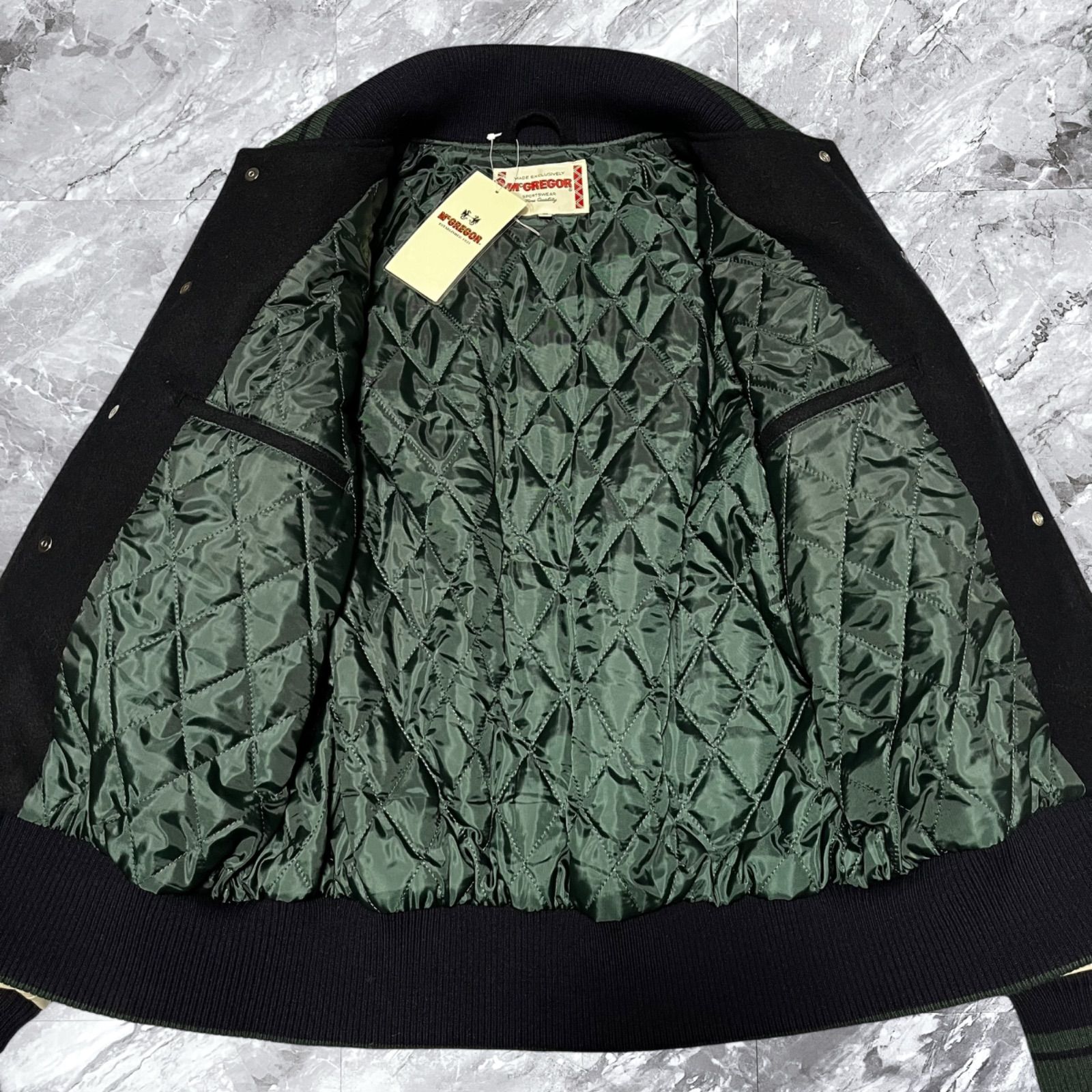 未使用タグ付き McGREGOR マックレガー スタジャン ウール レザー 本革