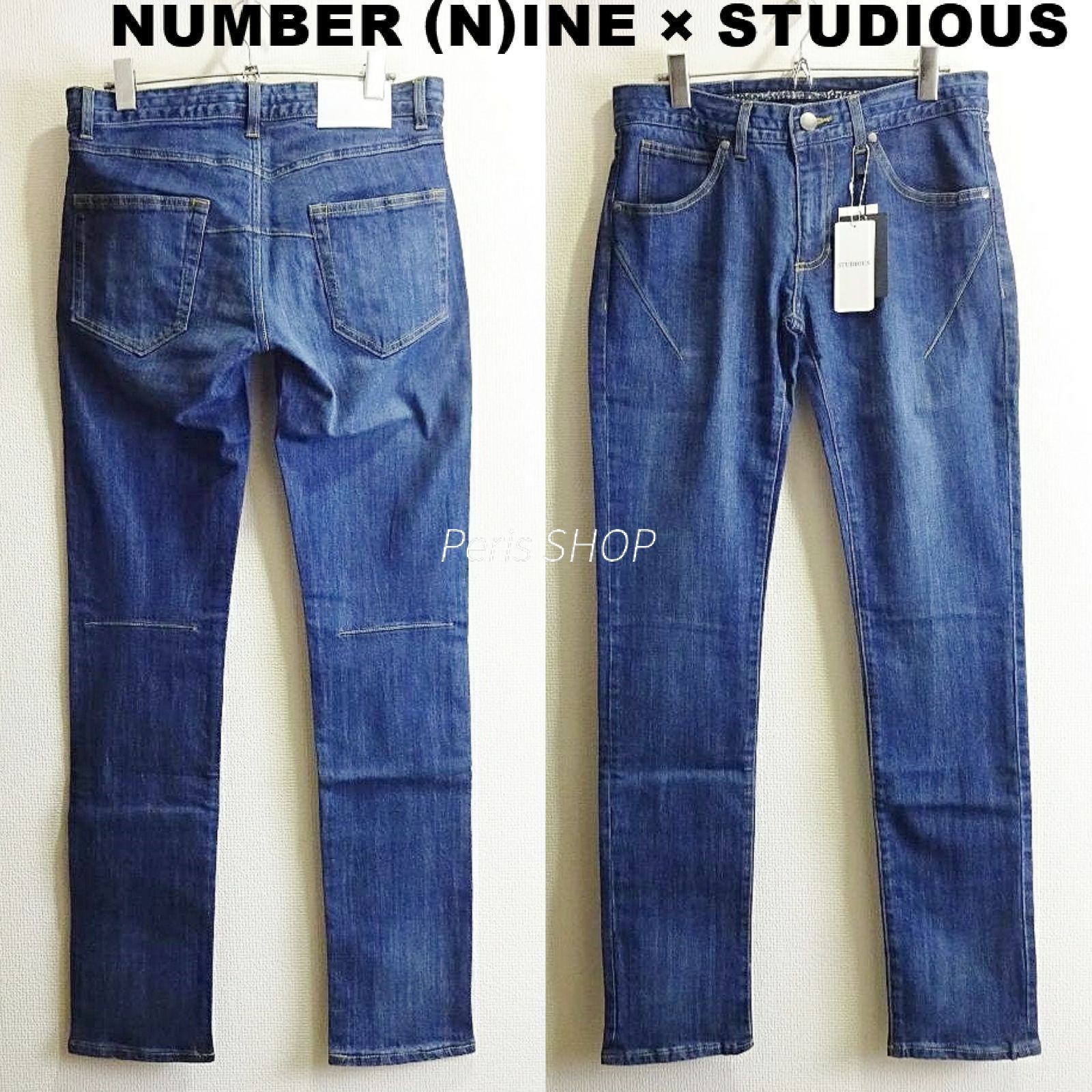 NUMBER N INE × ナンバーナイン ステュディオス テーパードスキニーデニム W 79 cm | M ストレッチ インディゴ メンズ