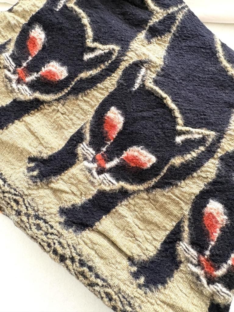 ☆ KAPITAL キャピタル 縮絨ウール ストール マフラー 三毛猫ネコ 全長