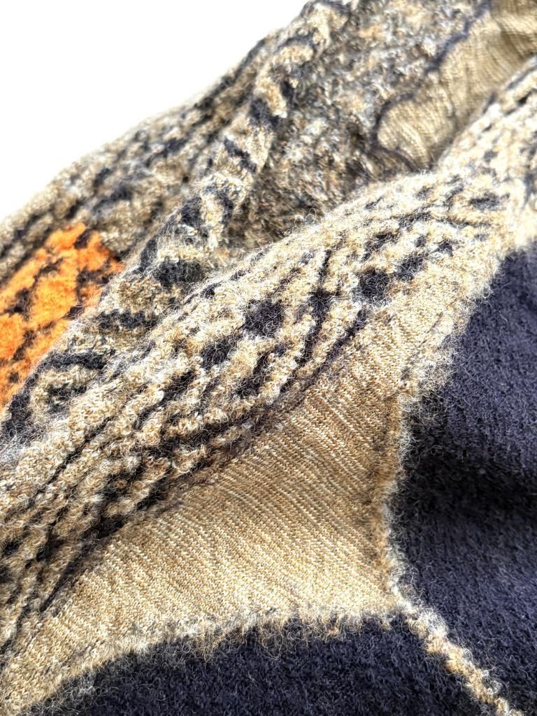 KAPITAL 縮絨ウール ストール　黒猫 ☆ KAPITAL キャピタル 縮絨ウール ストール マフラー 三毛猫ネコ 全長