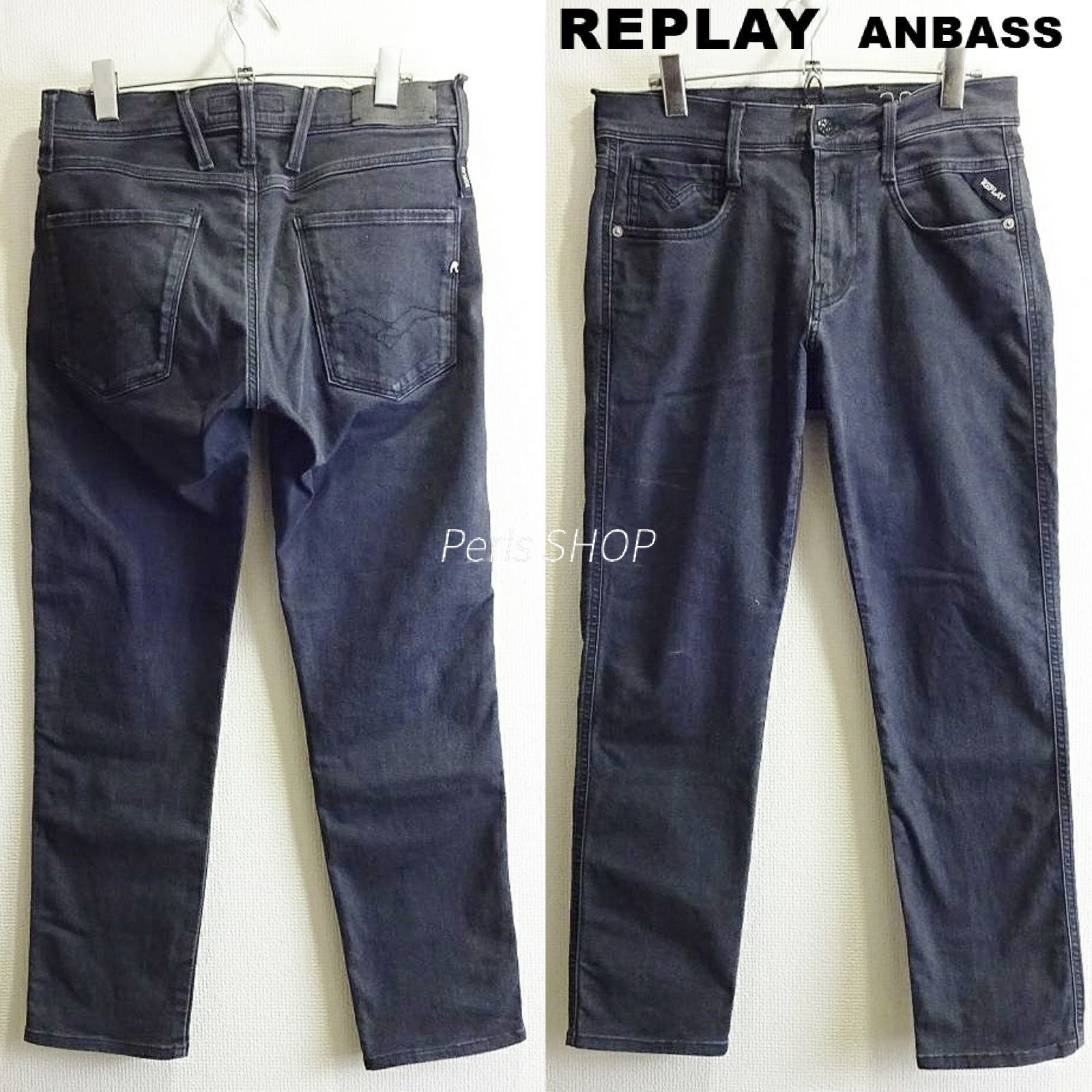REPLAY リプレイ ANBASS W76cm / W28 / S スリムテーパードデニム 