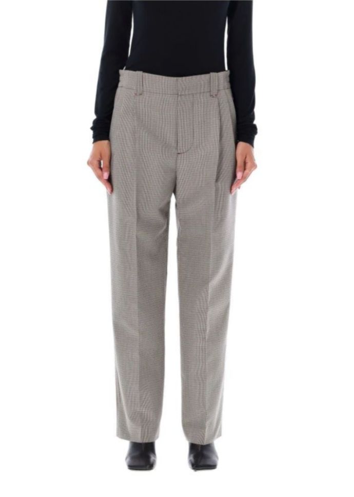 マルニ 23 FW ウール スラックス ハウンドトゥース プリーツ