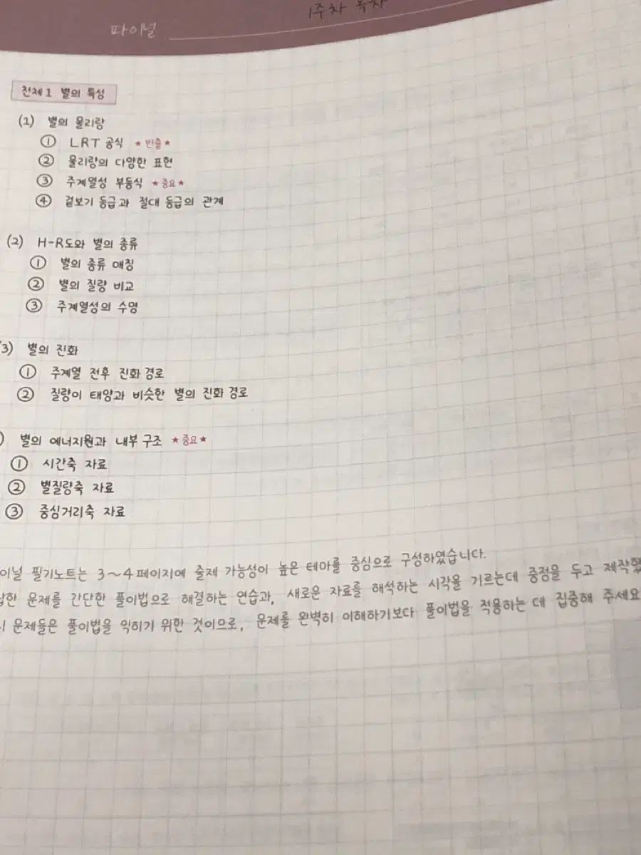 イ シンヒョク FINAL 筆記ノート