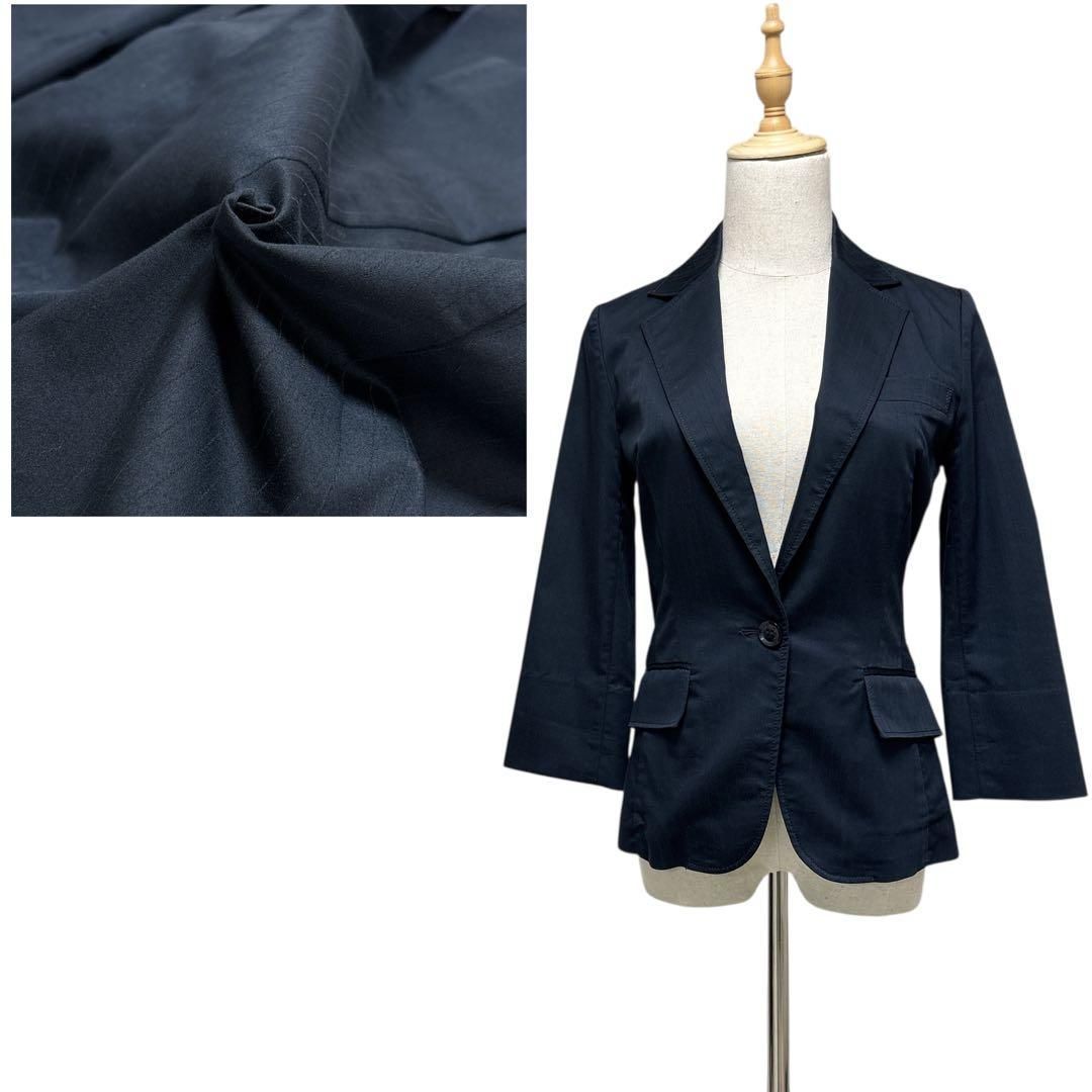 Le souk テーラードジャケット ネイビー 【38】 ストレッチ生地 極美品