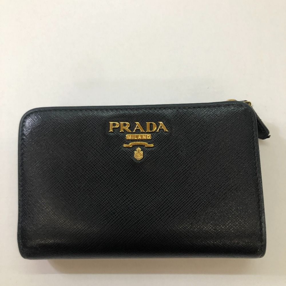 04 w 5776∞ PRADA プラダ 二つ折り財布 サフィアーノ 1 ML 225 NERO
